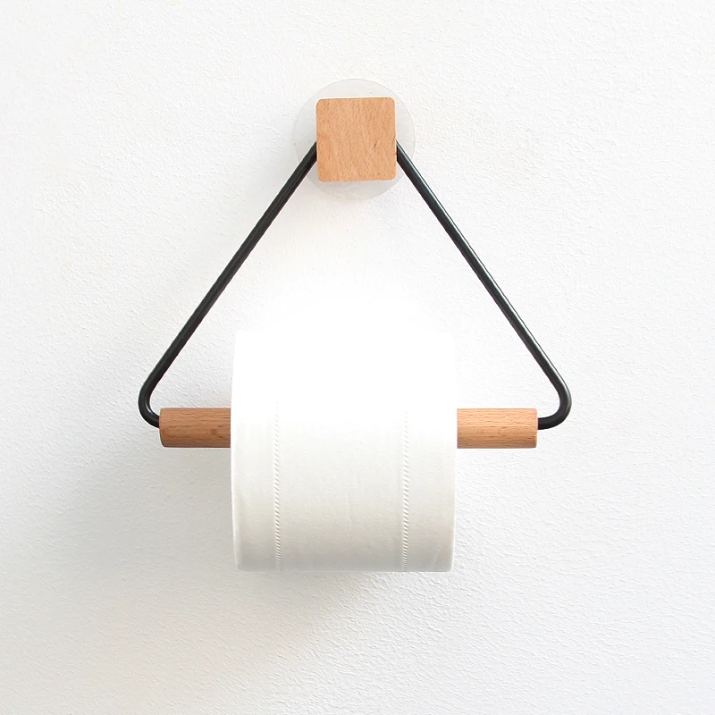 Toilet Paper Towel Dispenser Wooden Paper Roll Holder for Bathroom Contact Holder Household Storage Rack