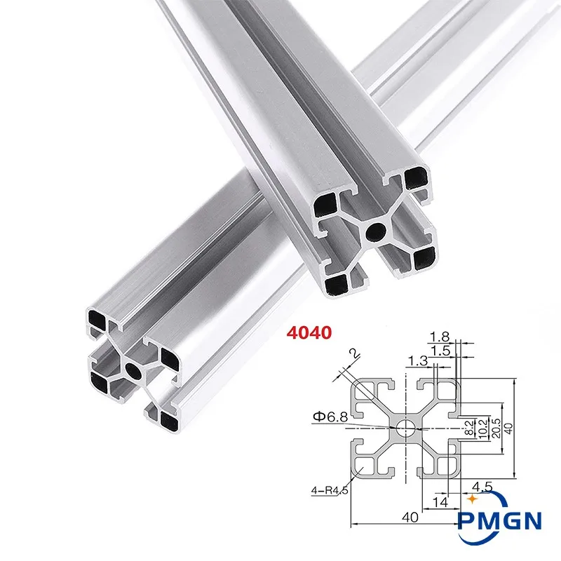 1PCS Silver 4040 T European Standard Anodized Aluminum Profile Extrusion 100-1000mm Length Linear Rail for CNC 3D Printer CNC