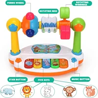 Baby Piano Toys Kids Rotating Music Keyboard Light Sound, Musical Toy for Toddlers,Early Educational Music Toy Gift Random Color 4