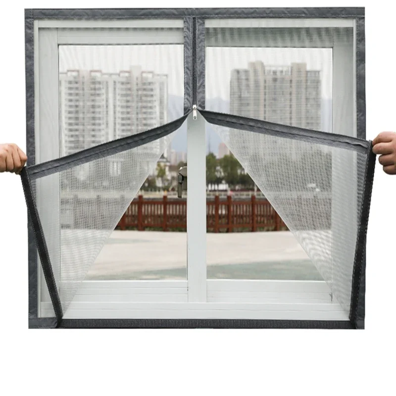 Mosquito nets for windows summer insect proof curtains removable household screen doors invisible custom zipper mosquito