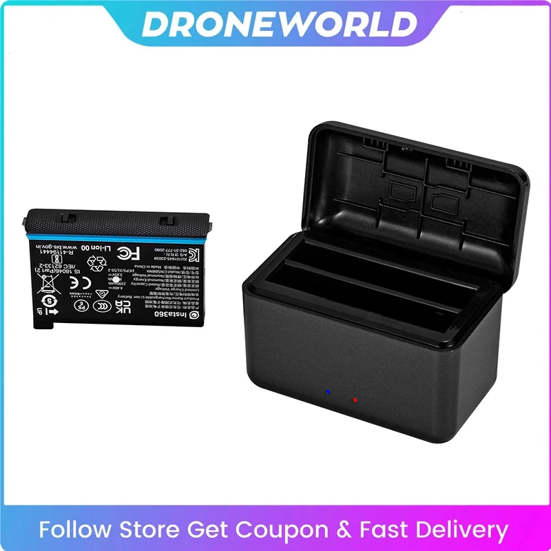 Dual Channel Battery Charging For Insta360 X4 Fast Charging Charger Hub For Insta 360 X4 Charging Case Camera Accessories