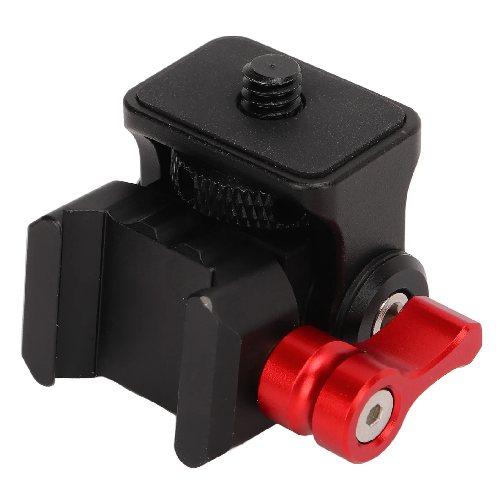 Camera Monitor Mount Stand Aluminum Alloy CNC Machined Field Monitor Mount Bracket 1/4in Thread with Hex Wrench for Photography