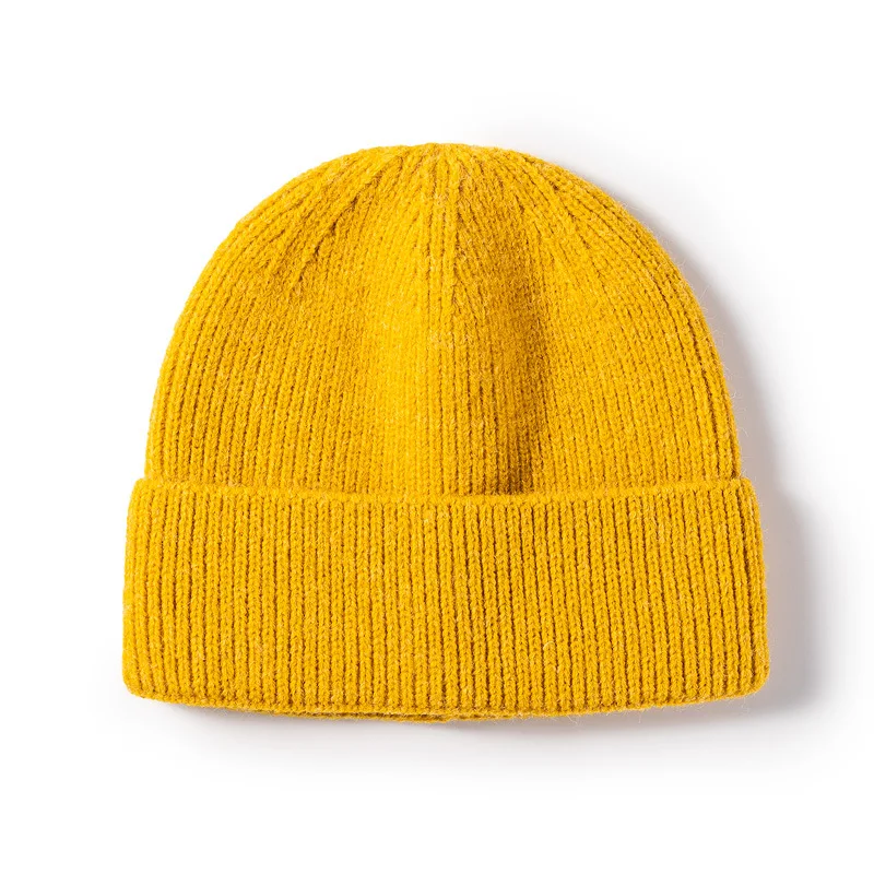 Fashion men women Big Head Autumn Winter Solid Colour Knitted Cap Outdoor Sports Warm Cold Hat Wool Melonskin Caps free shipping