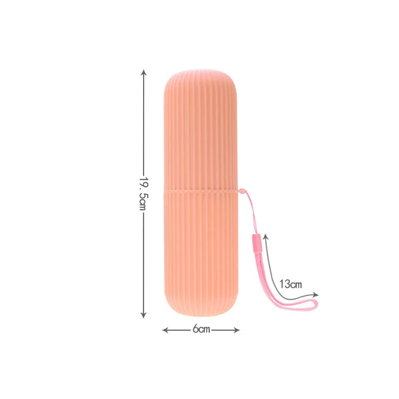 1-6PCS Striped Travel Wash Toothbrush Cup Toothpaste Storage Box Portable Toothbrush Box Toothbrush Bucket Simple Rinsing Cup 6