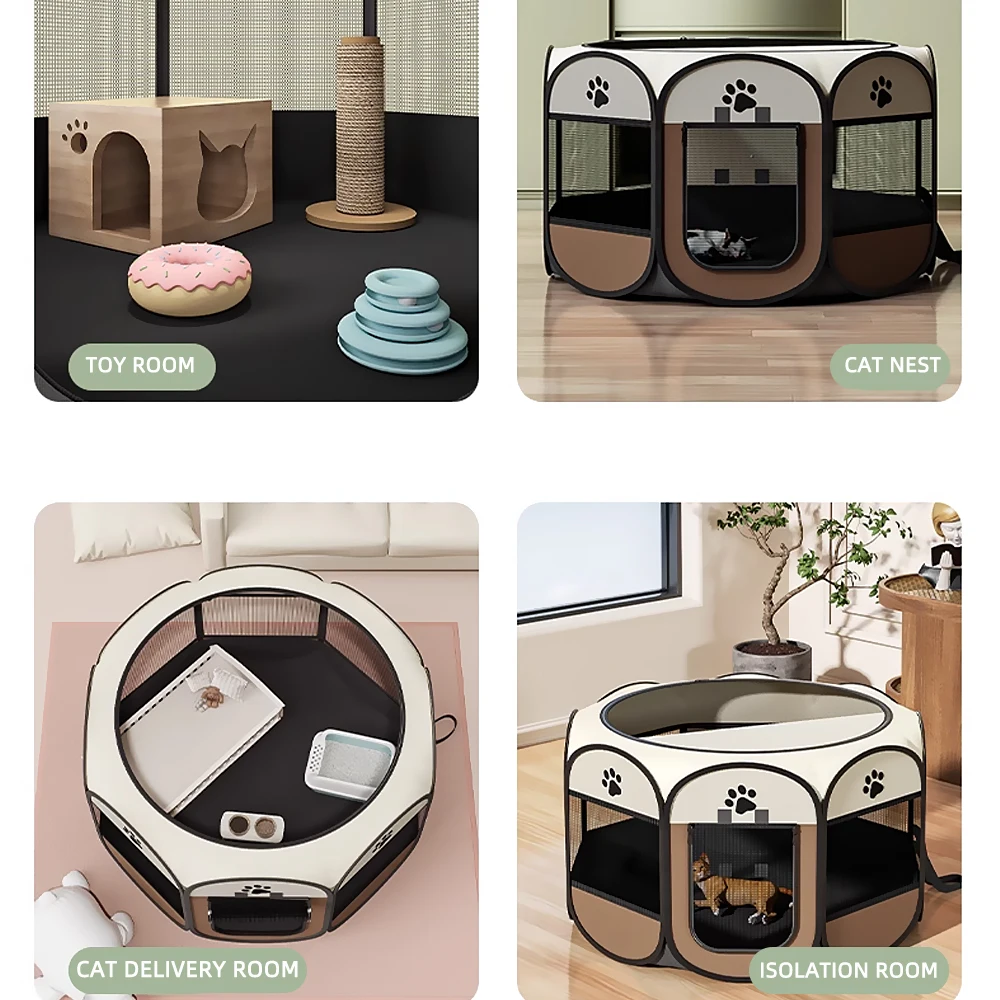 Cat maternity room folding cat cage pet fence pet tent cat nest octagonal cage kennel wholesale pet cage