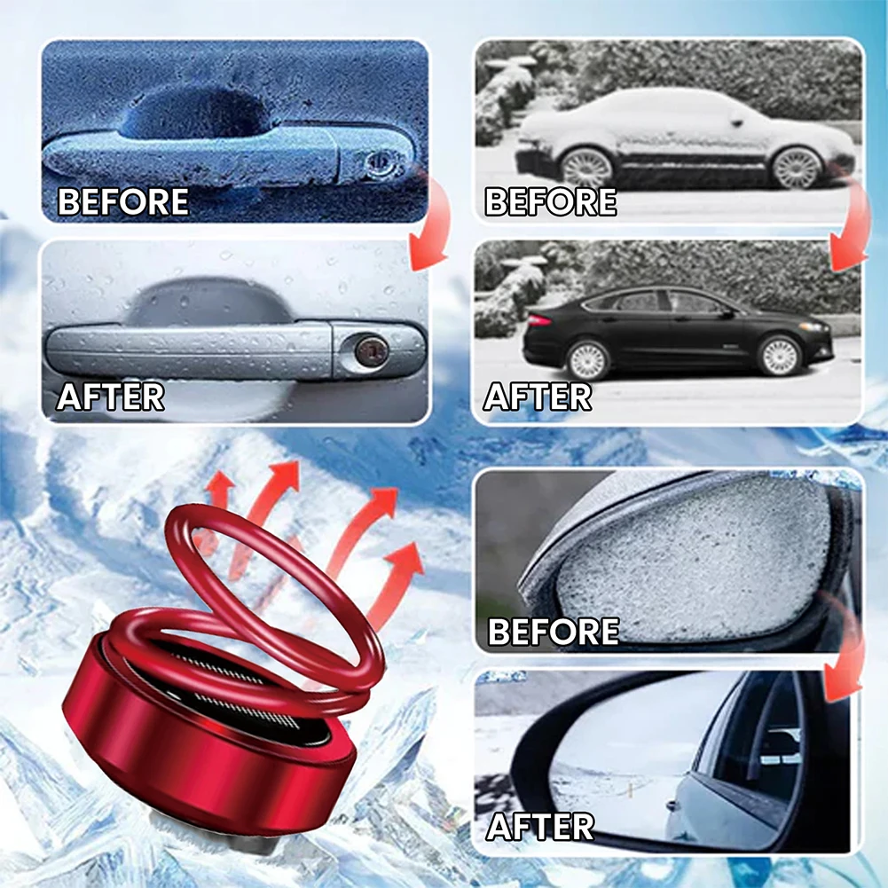 1-10PC Electromagnetic Ice Melting Deicer Solar Powered Kinetic Molecular Heater Snow Remover Car Perfume Diffuser Air Freshener