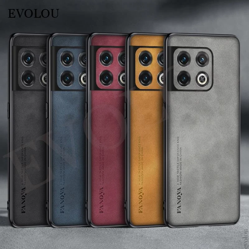 For Oneplus 10r 10t Case Luxury Sheepskin Leather Silicone Shockproof Bumper Cover For One Plus