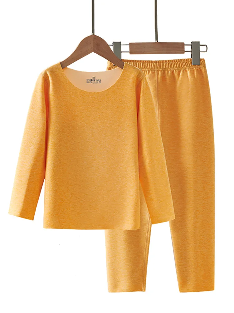 

Autumn And Winter New Non-Marking Children's De Velvet Underwear Thermal Suit Boys Girls Middle And Large Children