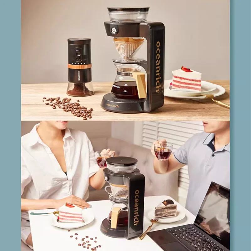 Automatic manual coffee maker Automatic rotary coffee maker Drip filter espresso Home office coffee extractor Coffee maker 4