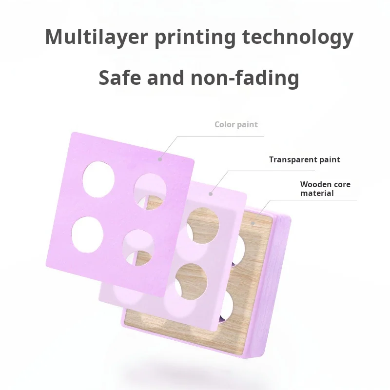 Mini Montessori Toy Wooden Building Blocks Educational Toys Macarone Color Color Shape Match Puzzle Toys For Boys Girls - Image 3