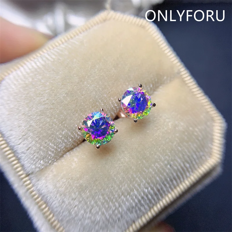 Sparkly Curved Rainbow Stud Earrings