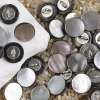 1pcs Natural Shell Sewing Buttons Metal White Black Color Mother of Pearl Round Shell Button Sewing Accessory 2