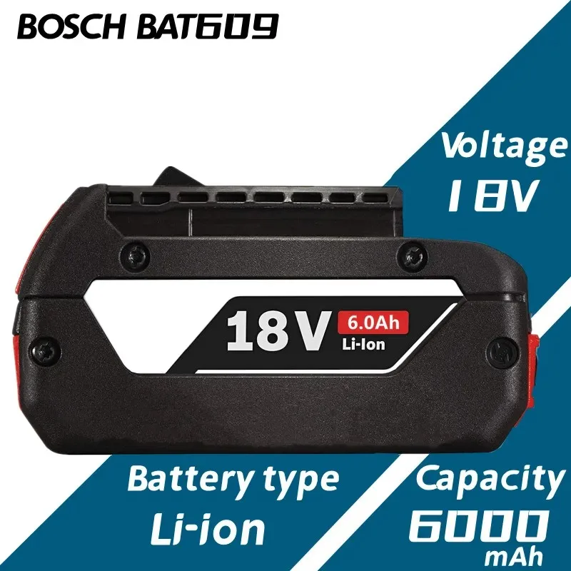 

1-3PSC 18V for Bosch GBA 6.0Ah Lithium Battery BAT609 BAT610G BAT618 BAT618G 17618-01 BAT619G BAT622 SKC181-202L +charger