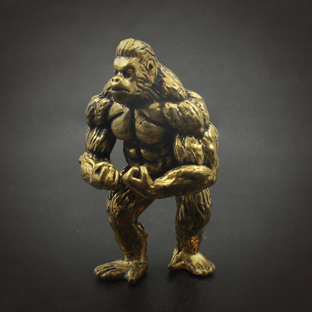 

Orangutan Ornaments Bookcase Decor Indoor Tabletop Gorilla Monkey Living Room Decoration Figurine Copper Modeling