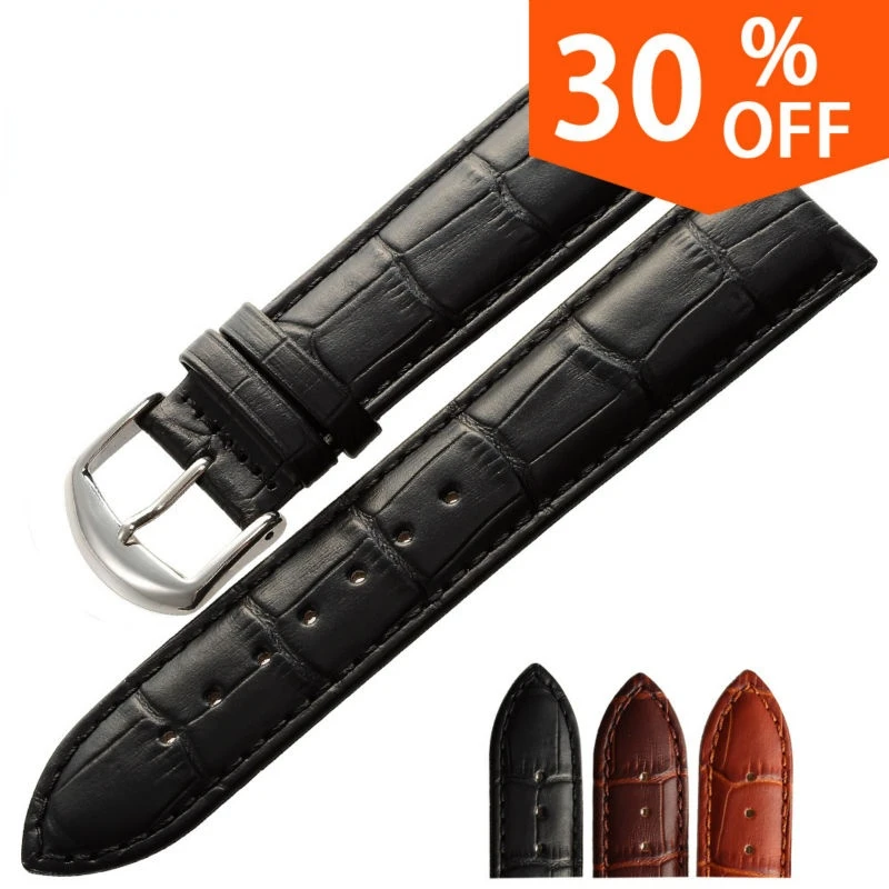 New watch bracelet belt black watchbands genuine leather strap watch band 18mm 20mm 22mm watch accessories wristband