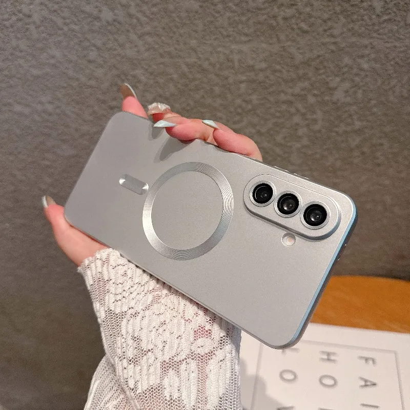 Frosted Lens Protective Magnetic Phone Case with MagSafe Cover Compatibility