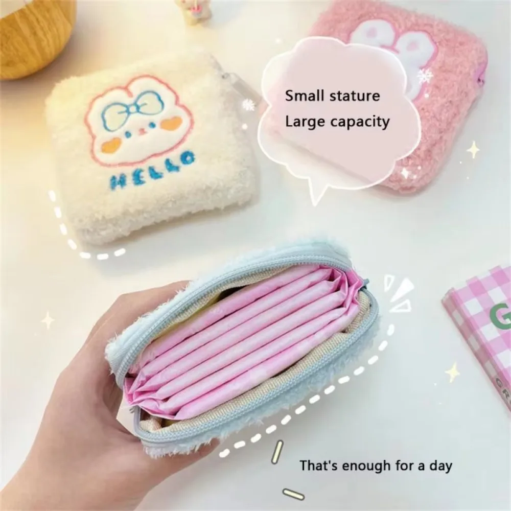 Cartoon Sanitary Napkin Towels Bag Girl Travel Mini Makeup Bags Korean Style Small Money Card Lipstick Earphone Storage Bag