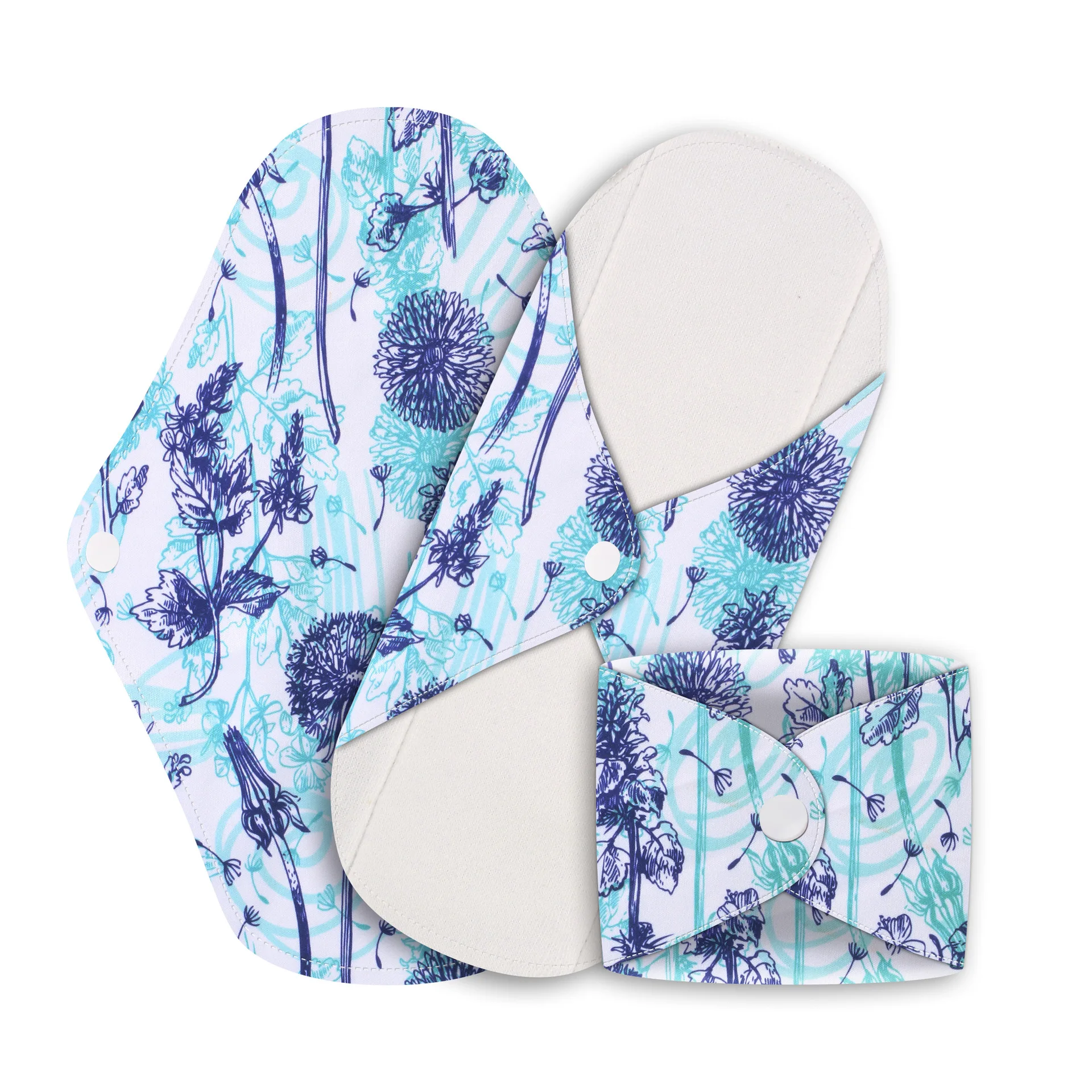 3PCS Bamboo Cotton Menstrual Pads Reusable Soft Sanitary Napkins Washable Print Cloth Pads Durable Menstrual Nursing New