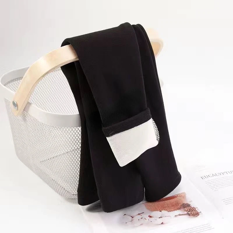 Winter Leggings Women Keep Warm Plus Velvet Thicken Solid Simple Female High Waist Chic Thermal Ankle-length Legging Cozy Basic