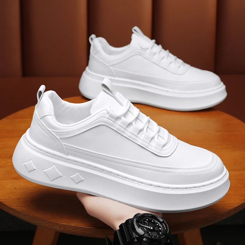 

Men‘s Vulcanized Shoes 2024 Fashion Comfortable Sneakers High Quality White Flats Men Shoes Outdoor Walking Shoe Tenis Masculino