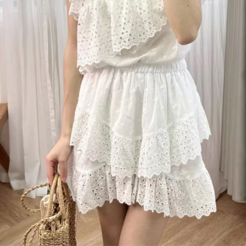 

2024 Spring and Autumn New Fashion Ruffled Shorts Skirts Women Culottes