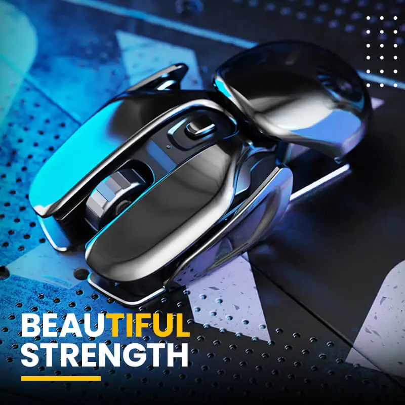 Wireless Ergonomics Metal Mouse 2.4G E-sports Gaming Mouse Mute  Rechargeable Waterproof Mouse 1600DPI Adjustable - AliExpress