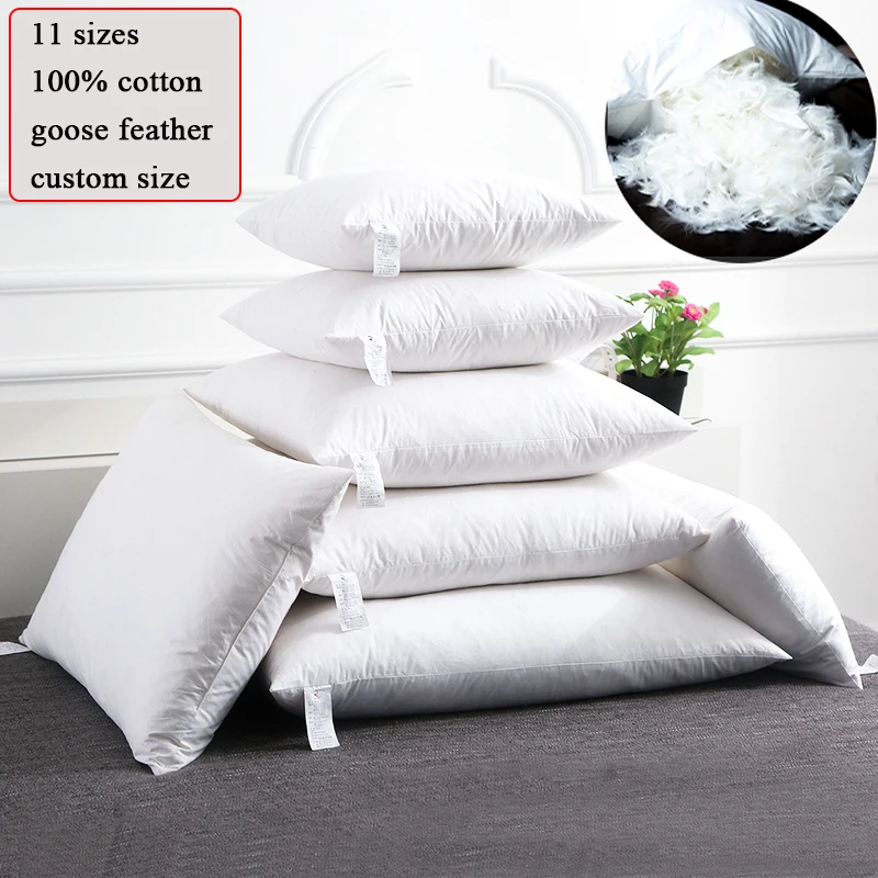 30x50 50x70 45x45 50x50cm 100% Cotton Goose Down Feather Big Long Sofa Body Waist Backrest Chair Sitting Cushion Padding Pillow 2