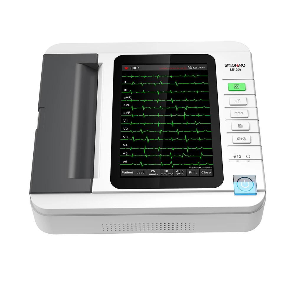 Sinohero SE1200 ECG Machine Touch Screen Digital 12 Channel 12 Leads ECG EKG Electrocardiograph PC Software