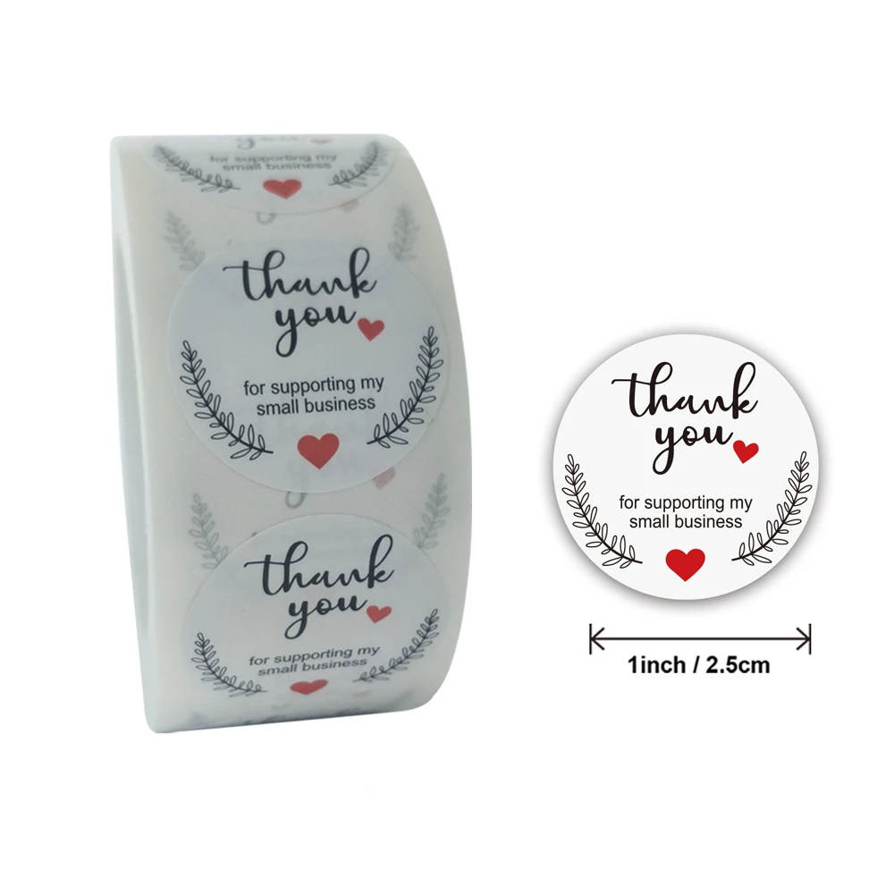 50 stücke Danke Aufkleber für Unterstützung mein geschäft 1 zoll Kreis Papier Handgemachte Label Aufkleber für Paket Schreibwaren Aufkleber