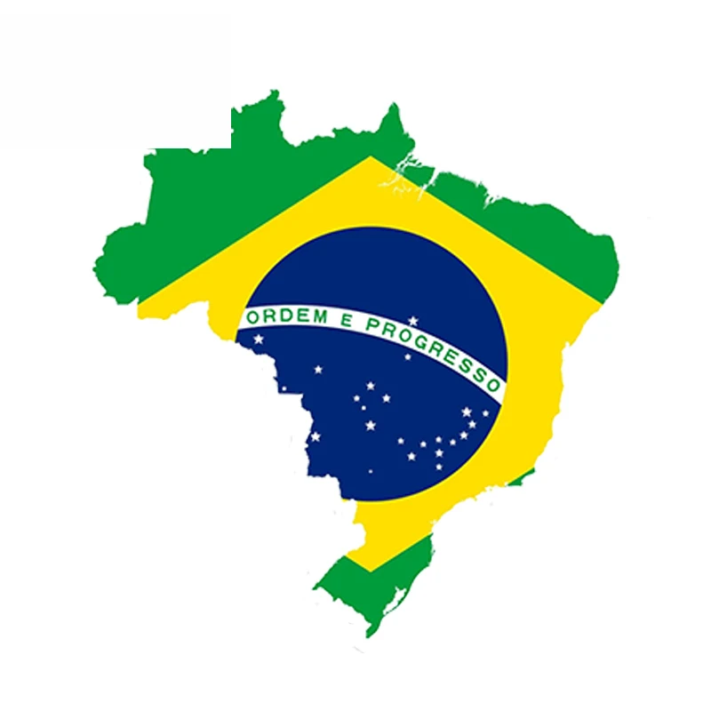 

Карта Бразилии, флаг, автомобильная наклейка, фотоаксессуары, водонепроницаемые аксессуары из ПВХ для детской двери холодильника, 13*13 см