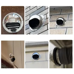 Stainless Steel Ventilation Grille with Anti Insect Net and Hemispherical Hood Ideal for Dryers and Range Hoods