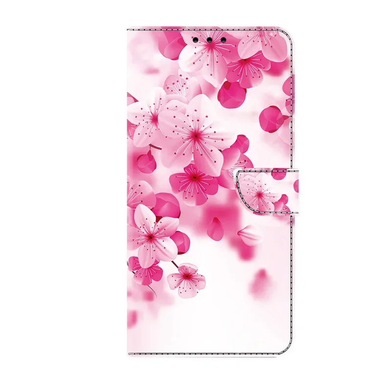 Luxurious 3D Flower Painting Leather Flip Wallet Phone Case
