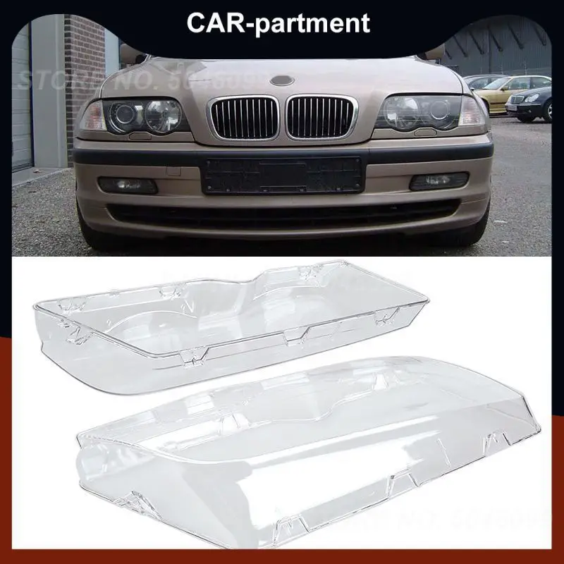 1PcsHeadlightCoverFrontLampCoversHeadlightLensForBMWE463