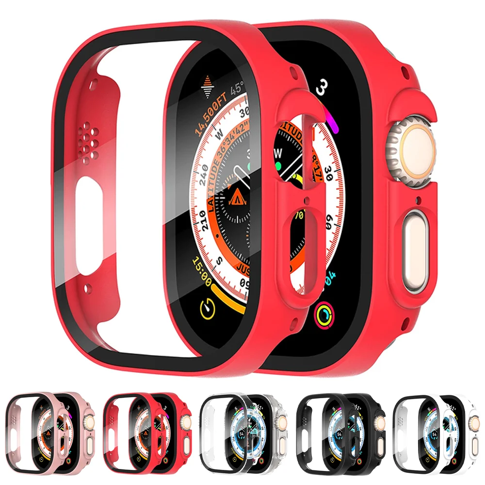 Vetro + Custodia Per Apple Watch Ultra 49Mm Smart Watch Paraurti Temperato Accessori Per La Protezione Dello Schermo Del Pc Iwatch Series Ultra 2 Cove