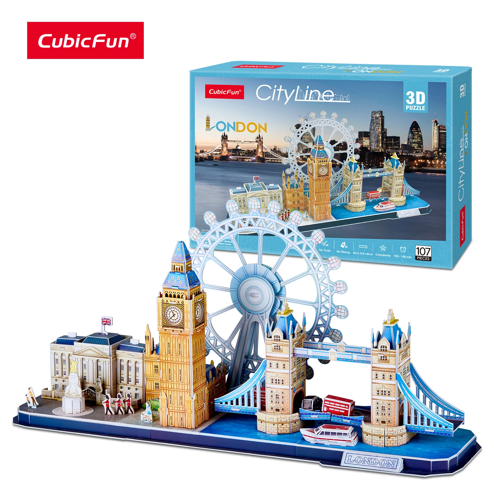 3d Puzzle Cityline Londres Cubic Fun Tower Bridge Big Ben Buckingham City Line 