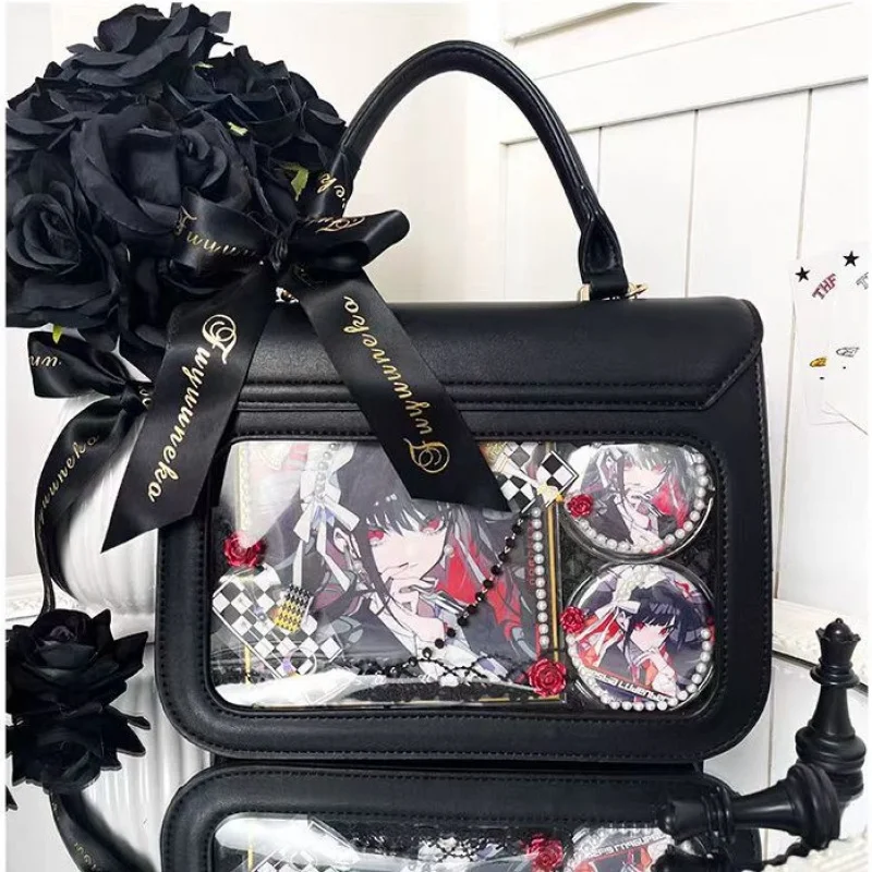 Fashion anime shoulder bag lightweight acrylic brooch display stand JK fashion daily use and collection