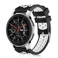Universal 22mm Silicone Sport Strap - 22mm (Black White)
