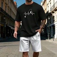 T-shirt pour homme, ensemble de survêtement imprimé, décontracté, col rond, manches courtes, shorts, vêtements de sport de plein air, jogging, vêtements pour homme, vêtements de sport de haute qualité pour l'été 5