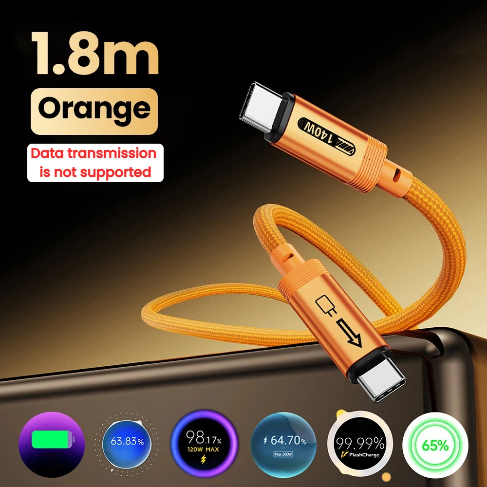 ตัวเลือกสินค้า สายชาร์จ USB-C 140W ชาร์จเร็ว สำหรับ iPhone 17/Xiaomi/Samsung