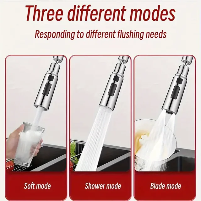 Rubinetti da cucina beccuccio a testa antispruzzo rubinetto Extender universale gorgogliatore esteso rubinetto universale connettore universale 4
