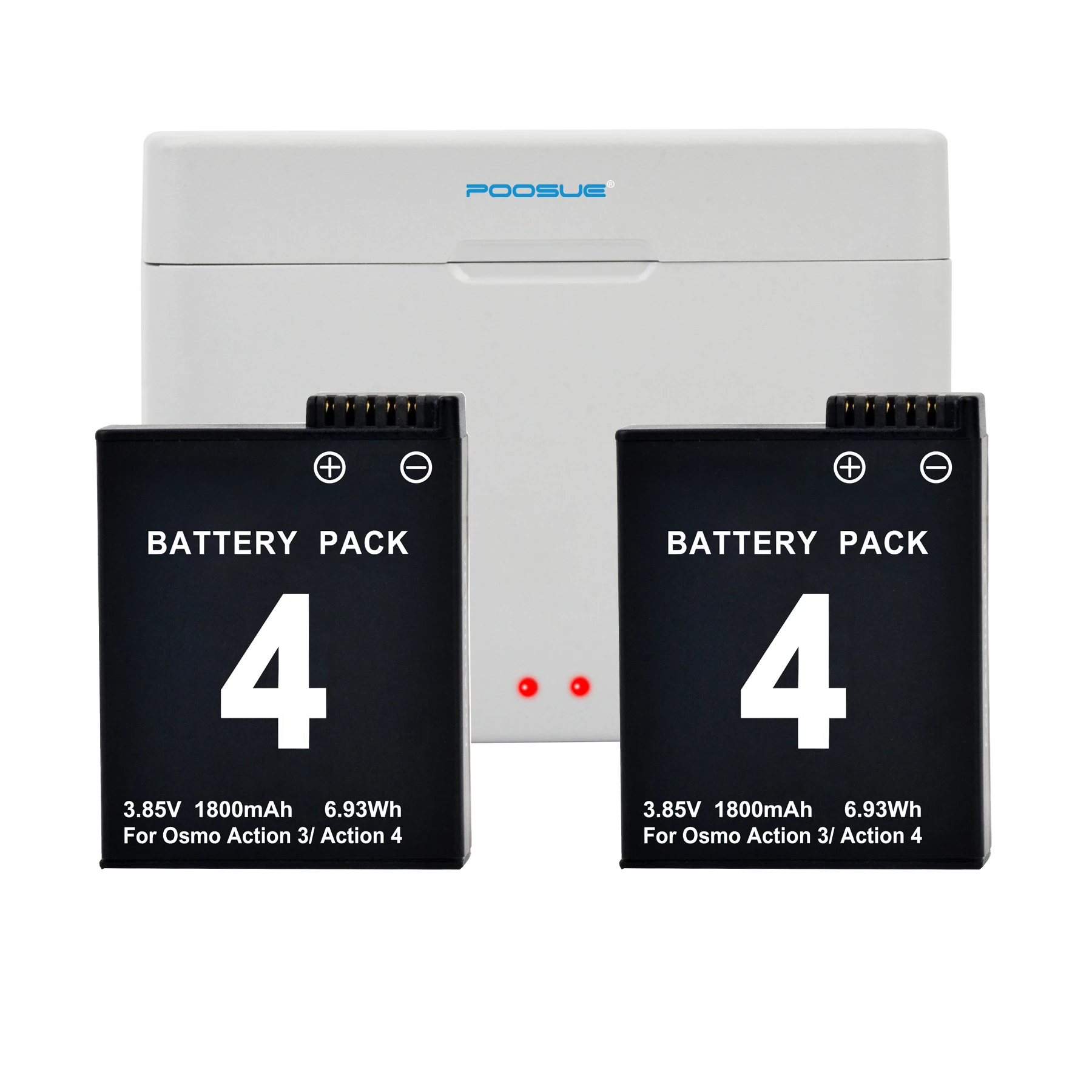

Li-ion 1800mAh Battery Charger Charging Hub Battery For DJI Osmo Action 3 4 Camera Charging Storage Box
