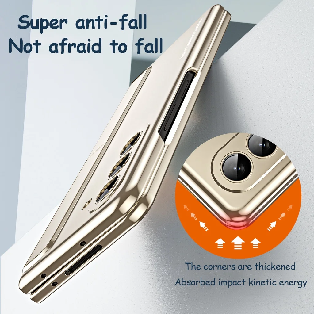 2 In 1 Invisible Pen Holder Stealth Rack Case For Samsung Galaxy Z Fold 5 Fold 4 5G Case with Hinge Protective Film Cover