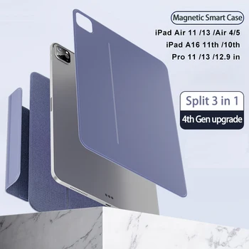 Newest 2025 for iPad Air 11 Case M3 A16 10th Gen Magnetic Back Smart Capa iPad Pro 11 Case 2020 Full Split Buckle Anti-bending