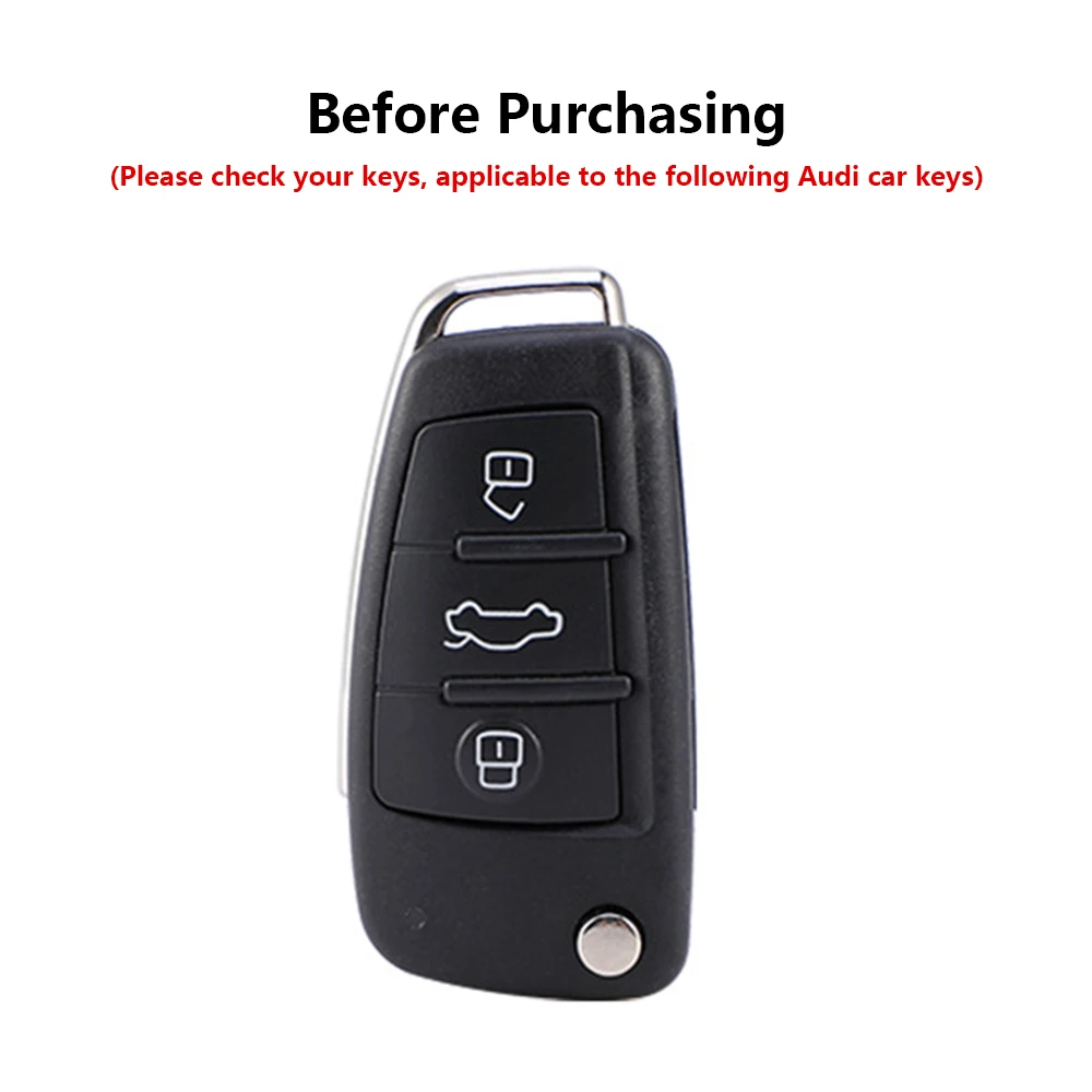 Cover Custodia Portachiavi Auto In TPU Silicone Per Telecomando Audi A1 A3 A4 A5 Q3 Q7 – Nero (Protezione Antigraffio)