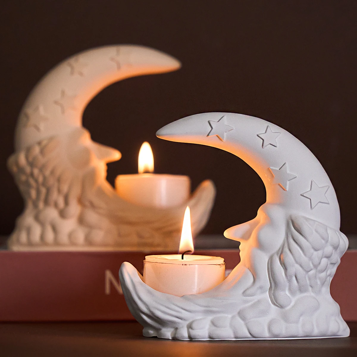 Santa Moon Candle Holder 3