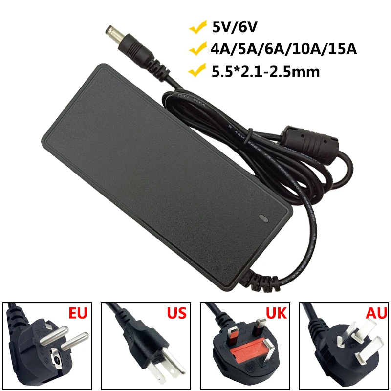 Universal-5V-5A-10A-6-Volt-DC-Adapter-Power-Supply-Adaptor-6V-AC-DC ...