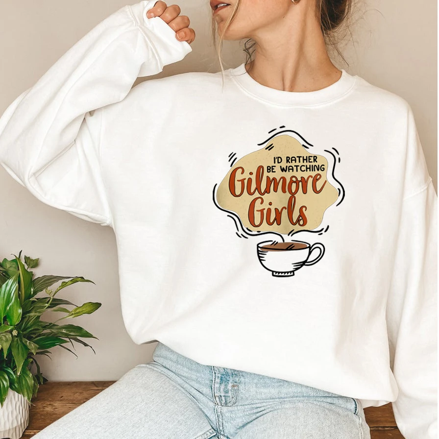 

Свитшот для девочек Gilmore, я предпочитаю смотреть толстовку Gilmore, джемпер со звездой люка в столовой, свитшоты с круглым вырезом Lorelai Rory