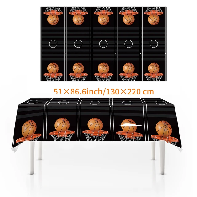 Basketball Tablecloths Basketball Party Decorations Rectangular Plastic Table Cover Boys Basketball Theme Birthday Party Supplie 3