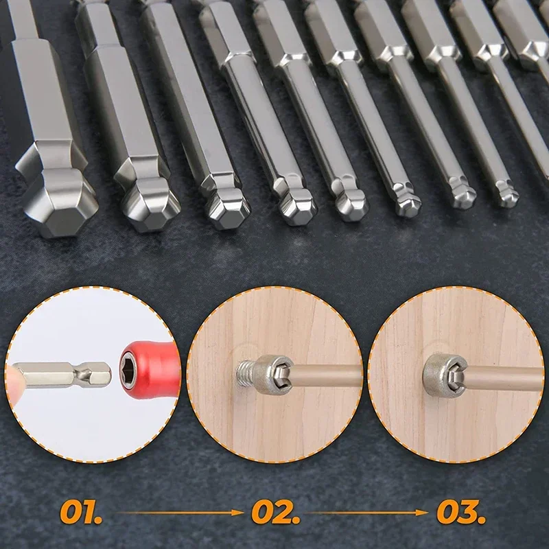 20-in-1 Inbusschlüsselsatz Aus S2-Stahl – Mit Bits, Adapter & Kugelende Für Enge Räume