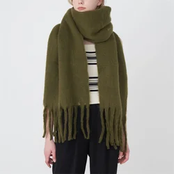 Luxury Women's Cashmere Winter Scarf with Classic Tassels (2205DS026-34)